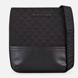 Emporio Armani Y4M234 YO22V Men’s Jacquard Logo Print Cross Body Messenger Bag